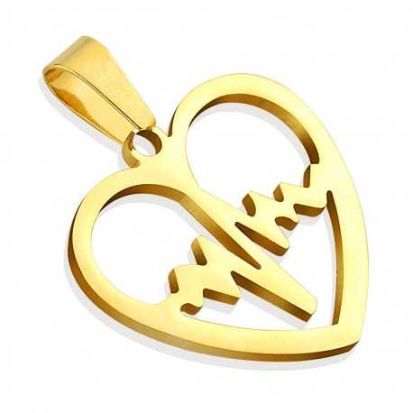 ORIGINAL HEARTBEAT GOLD-PLATED MIXED MEN'S AND WOMEN'S PENDANT AND 1 CHAIN