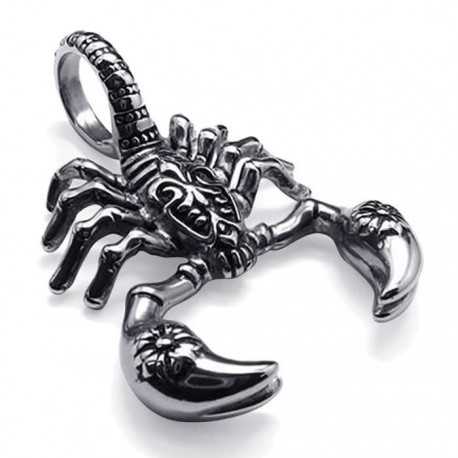 PENDENTIF POUR HOMME ADO EN ACIER 316L SCORPION + 1 CHAINE BOULE NEUF