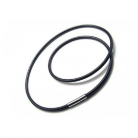 Halskette für Damen oder Herren, Silikonkautschuk, magnetischer Stahlverschluss 3 mm