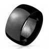 Large bague anneau pour homme acier inoxydable toute noire bombée 10mm