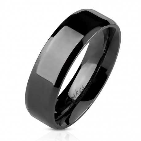 Ring engagement ring couple woman man steel black color lacquered