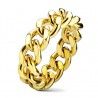 Gold-plated women's ring in the shape of a Cuban mesh chain