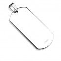 Men's stainless steel pendant in the shape of a military plate, silver color