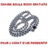 Pendentif homme acier plaque militaire croix pavé de zircons et 1 chaine