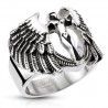 Bague homme acier inoxydable déesse femme ange crucifiée gothique