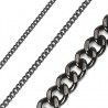 LARGE MEN'S BLACK-PLATED STEEL CHAIN LINK CURB LINK 6mm 54cm