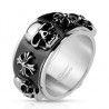 Men's steel ring rotating spin skull Celtic cross biker