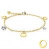 Chaine de cheville bracelet femme acier doré breloques diamant lune
