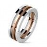 Ring trio rings men's steel coffee color mechanical design