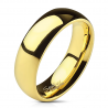 Anillo de boda para hombre y mujer, acero chapado en oro, 6 mm