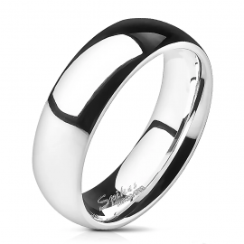 Klassischer Ehering für Männer und Frauen, Ehering-Stil aus Stahl, 6 mm