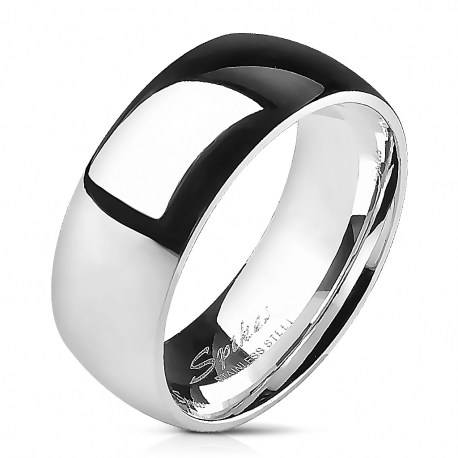 Men's cheap mirror steel wedding ring ring 8mm