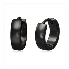 Paio di orecchini da uomo in acciaio inossidabile a cupola nera