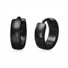 Paire de boucles d'oreilles homme acier inoxydable bombée toute noire