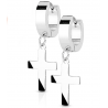 Pair of earrings for men and women for teenagers, steel, Latin hanging cross