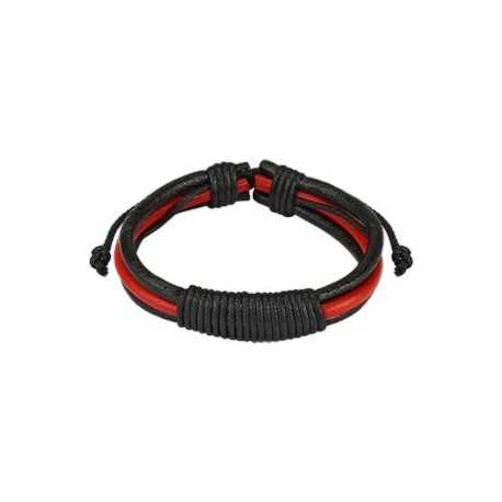 Men's braided leather bracelet with...