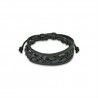 Bracelet homme en cuir tressé noir doubles liens réglable 19cm à 25cm