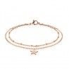 Damen-Knöchelkette mit doppeltem Armband, verkupferter Stahl, Sternanhänger