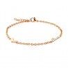 Chaine de cheville bracelet femme acier cuivré charms coeurs love