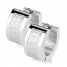 Pair of men's steel band earrings with engraved Roman numerals