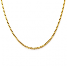 Collar hombre cadena acero dorado malla veneciana 58cm 4mm