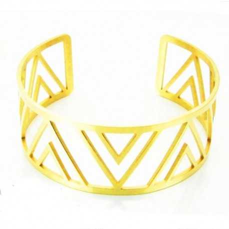 Verstellbarer offener Armreif in Goldfarbe für Damen, Ethno-Look, 63 mm