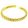 Geflochtener Armreif für Damen aus rundem Goldkabel aus Edelstahl, 66 mm
