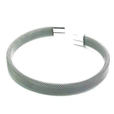 Women's silver Milanese mesh bangle bracelet in stainless steel 62mm