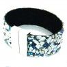 Women's white and blue stone cuff bracelet with stainless steel clasp