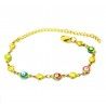 Pulsera de cadena de acero para mujer mal de ojo multicolor 6 mm