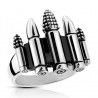 Men's stainless steel ring adorned with five bullet cartridges