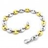 Pulsera de hombre malla granos de café oro acero inoxidable 22cm 10mm