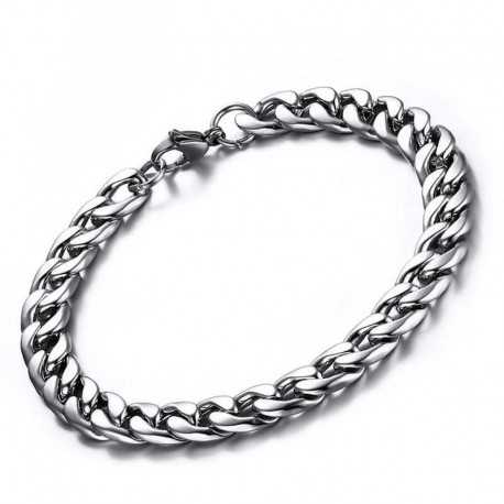 Men's stainless steel bracelet Cuban mesh bling bling rapper 23cm 10mm