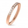 Women's engagement ring in copper-plated steel and 8 zircon stones