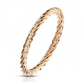 Elegant twisted copper steel women's engagement ring ring