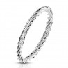 Elegant twisted silver steel women's engagement ring ring