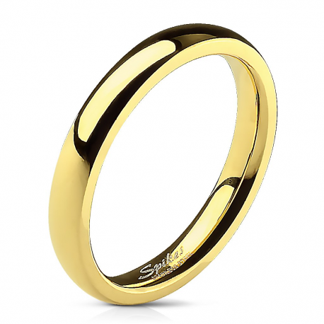 Bague anneau alliance de mariage homme femme acier placage or 4mm