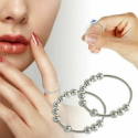 Damen-Fidget-Ring aus Edelstahl, 10 Anti-Stress-Angst-Perlen für Frauen