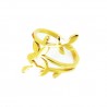 Women's ring in fine gold steel in the shape of a laurel branch
