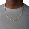Collar de cadena para hombre y mujer malla figaro bañada en oro 55cm 6mm