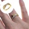 Women's anxiety ring alliance, gold steel, fine gold, anti-stress zircon stones