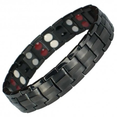 Gourmette pour homme en acier noir magnétique - Hommebijoux