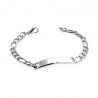 Men's stainless steel bracelet figaro mesh silver color 20cm 12mm