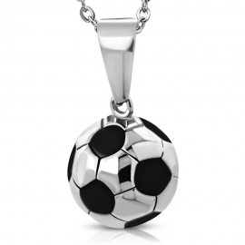 Pendentif homme ballon de football acier inoxydable avec chaîne incluse