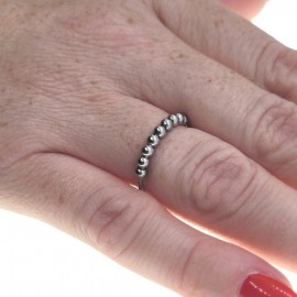 Women's fidget ring stainless steel 10 anti-stress anxiety beads