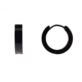 Par de pendientes de hombre de acero inoxidable con cúpula negra