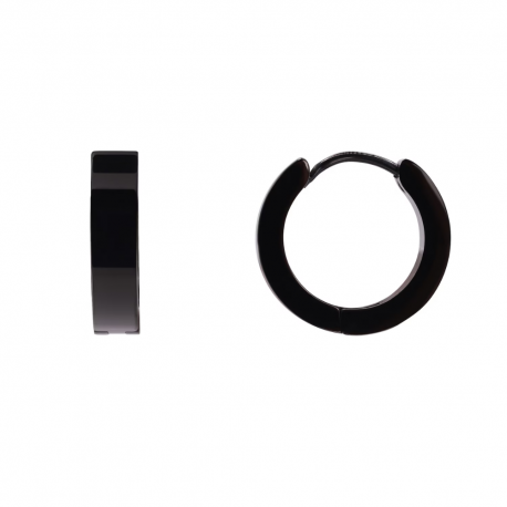 Boucles d’oreilles homme en acier inoxydable noir – créoles modernes et sobres