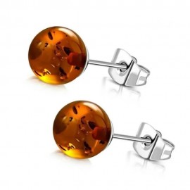 Pair of hoop earrings for women, men, chic steel with rhinestones set