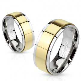 Ring couple ring man woman steel gold color spin rotating