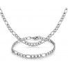 BRACELET + CHAIN SET FOR MEN STAINLESS STEEL FIGARO MESH 7mm